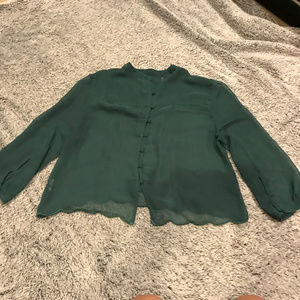 Sheer Green Frenchi Blouse